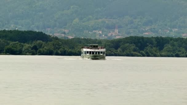 Passenger Ship Cruise Danube River — Stock Video