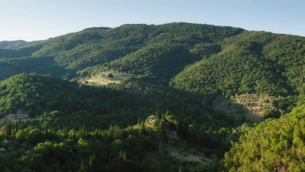 Verbazingwekkend Uitzicht Vanaf Een Drone Van Landbouwgrond Chianti Toscane Italië — Stockvideo