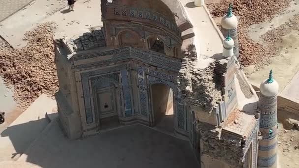 Αεροφωτογραφία Του Τάφου Baha Halim Στη Βορειοδυτική Γωνία Του Uch — Αρχείο Βίντεο