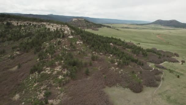 Flyover Hiking Trails Winding Forested Mountain Ridge Colorado — Stockvideo