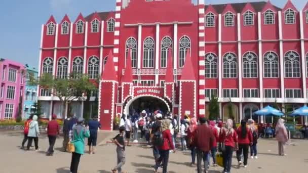 Semarang Indonesia June 2022 Tourists Flock New Celosia Flower Garden — Stockvideo