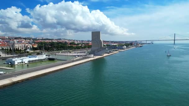 Rrsing Para Padrão Descoberta Zona Ribeirinha Belém Lisboa Portugal — Vídeo de Stock