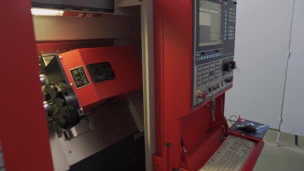 Computer Numerical Control Cnc Milling Machine Vocational High School Workshop — ストック動画