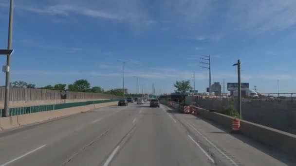 Highway Road Construction Slow Traffic Rush Hour Melrose Park I290 — Video Stock