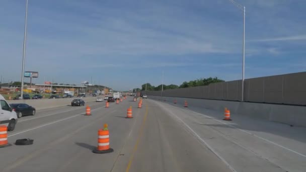 Traveling Tri State Tollway I294 Road Construction Slow Traffic Rush — ストック動画