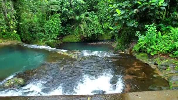 Desde Arriba Cascada Mioba Santo Tomé África — Vídeos de Stock