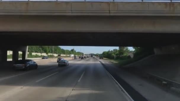 Autostrada Pobliżu Melrose Park I290 Us64 Strada Ciężarówka Poboczu Drogi — Wideo stockowe