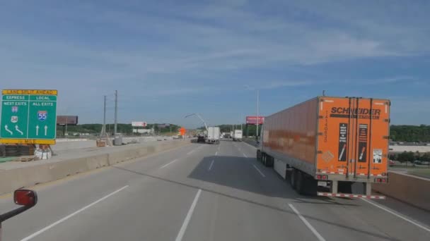Highway Road Construction Slow Traffic Rush Hour — Wideo stockowe