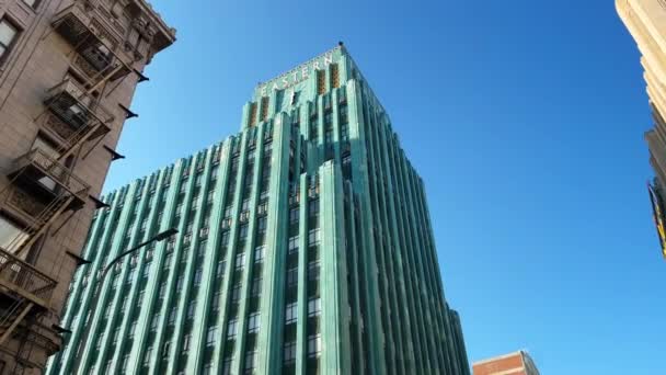 Patrząc Górę Wschodni Budynek Centrum Los Angeles Brick Fire Escapes — Wideo stockowe