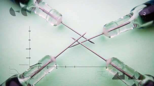 回転針の背景を持つMonkeypoxワクチンチャートの増加 3Dレンダリング — ストック動画