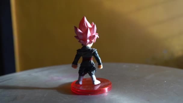 Goku Rosado Figura Acción Dragon Ball — Vídeo de stock