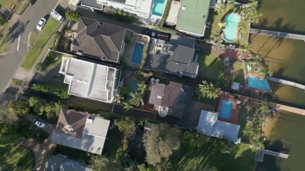 Aerial Top Residential Properties Homes Houses Luxury Peaceful Suburban Living — Video