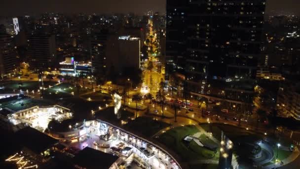 Drone Vídeo Shopping Center Larcomar Uma Rua Miraflores Lima Peru — Vídeo de Stock