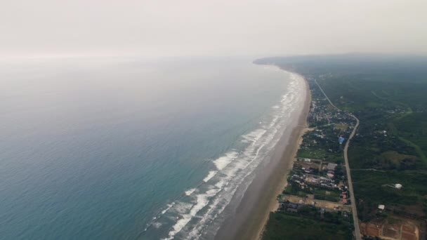Panoramiczny Widok Nadmorski Krajobraz Curia Santa Elena Ekwador Zdjęcia Dronów — Wideo stockowe