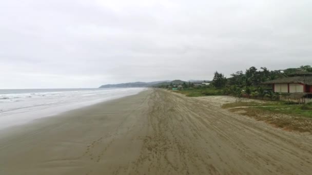 Scenic Coast Cloudy Day Curia Santa Elena Province Ecuador Αεροπλάνο — Αρχείο Βίντεο