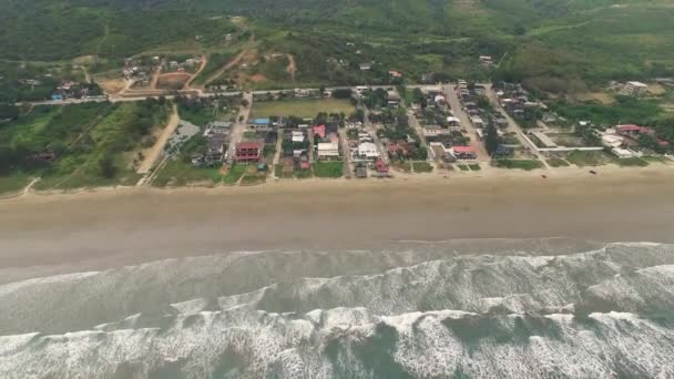 Malowniczy Krajobraz Przybrzeżny Curia Santa Elena Ekwador Zdjęcia Lotnicze Dronów — Wideo stockowe