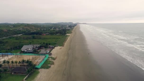 Letecký Pohled Krásné Pobřeží Curia Oblačný Den Provincii Santa Elena — Stock video