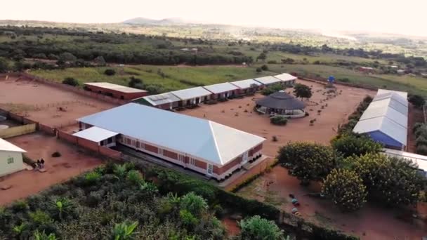 Refugees Camp Malawi Going Walk Yard Drone View — Vídeo de stock