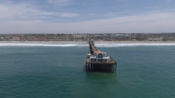 Jetée Menant Océan Pacifique Oceanside Californie Vagues Plage Avec Des — Video