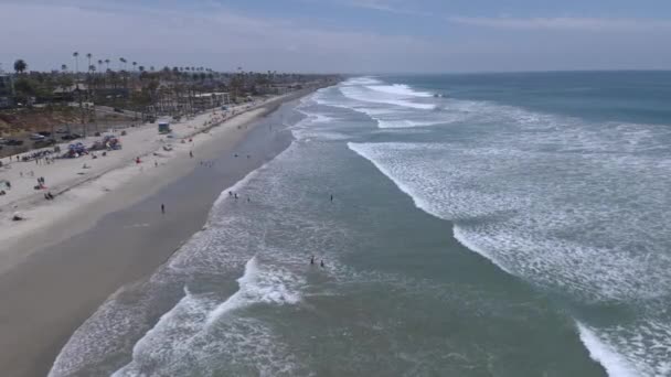 Perfect California Day Beach Waves Crashing Sunny Day Beautiful World — стокове відео