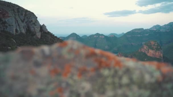 Сценический Кинематографический Снимок Долины Реки Протекающей Дну Каньона — стоковое видео