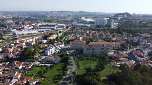 Aerial View City Porto Norte Portugal View Buildings European City — 비디오