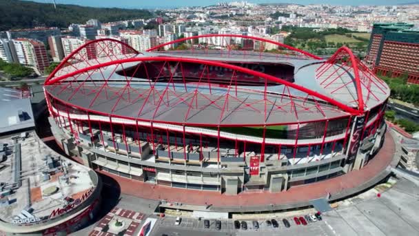 Circundando Redor Estádio Sport Lisboa Benfica Com Shopping Columbo Fundo — Vídeo de Stock