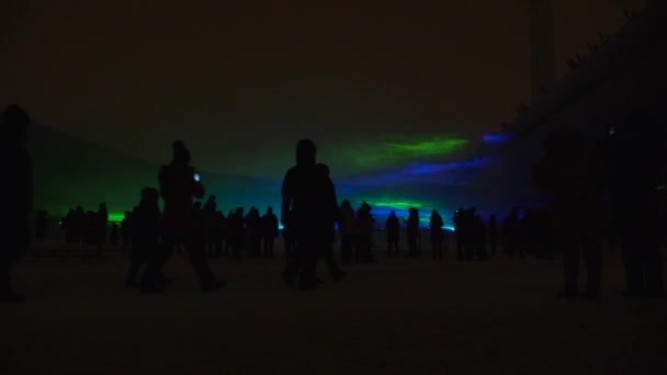 Electronic Aurora Winter Night Lux Festival Helsinki Finland — Wideo stockowe