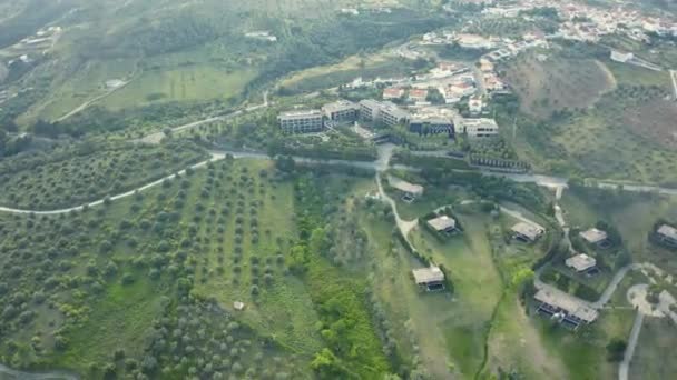 Luchtbaan Zicht Bewegen Bij Nau Lago Montargil Alentejo Portugal Geweldige — Stockvideo