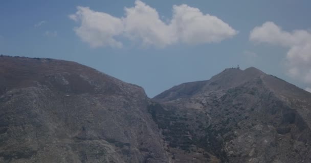 Vista Turbulenta Isla Desde Avión Santorini Grecia — Vídeo de stock