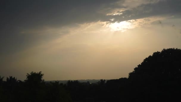 Sunset Timelaps Time Lasp Wide Angle India Karnataka Moving Cloud — Vídeos de Stock