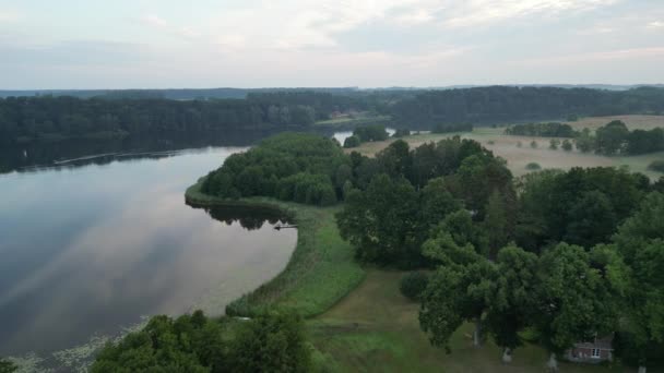 Beautiful Morning Flight German Lake — Stockvideo