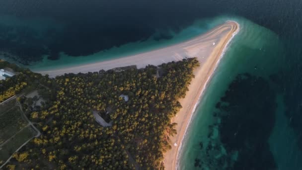 Самый Совершенный Пляж Хорватии Золотой Рог Пляж — стоковое видео