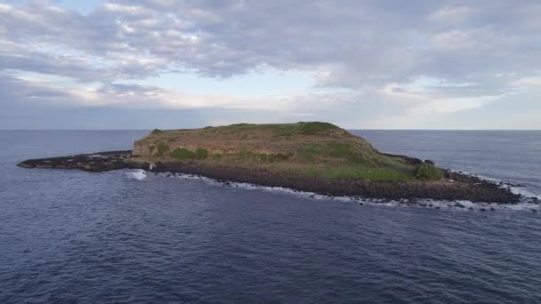 Vue Aérienne Île Cook Par Une Journée Nuageuse Nouvelle Galles — Video