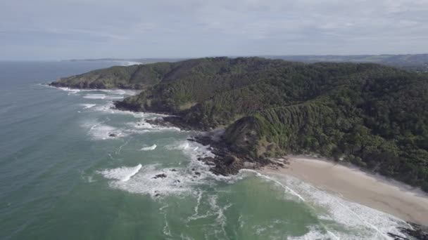 Aerial View Tropical Beaches Broken Head Nature Reserve Northern Rivers — 图库视频影像
