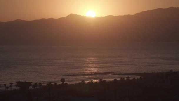 Sun Setting Hills Venice Beach California — Vídeo de Stock