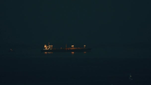 Ships Lights Darkness Coast Venice California Usa — ストック動画