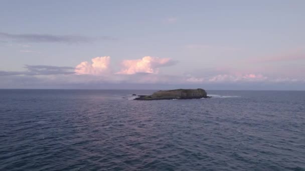 Vue Aérienne Une Île Milieu Océan Île Cook Près Fingal — Video