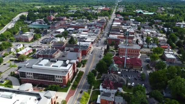 Delaware Ohio Downtown Aerial Drone — Video Stock