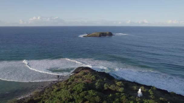 Fingal Headland Cook Island Aquatic Reserve Dél Walesben Ausztráliában Légi — Stock videók