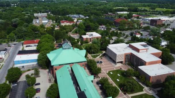 Kampus Uniwersytetu Ohio Wesleyan Delawarel Ohio Zdjęcia Dronów Lotniczych — Wideo stockowe