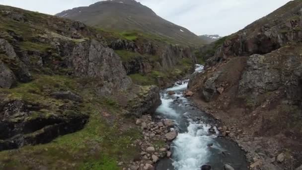 Fpv Drone Aerial Iceland River — Stockvideo