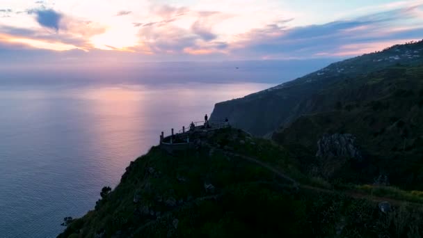 Travellers Raposeira Observation Deck Madeira Sunset View Aerial — Stockvideo