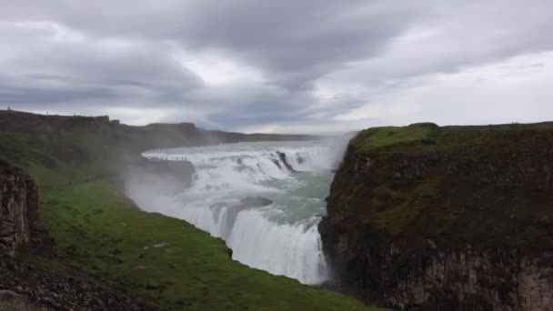 Gulfoss Waterfall Iceland Time Lapse — Stockvideo