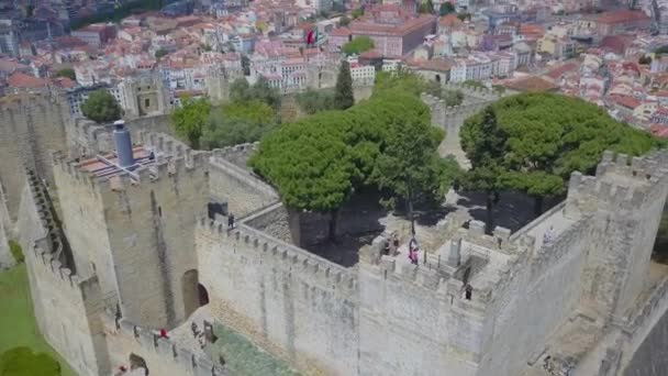 Lisbonne Portugal Vue Aérienne Castelo Jorge Castelo Jorge Avec Cœur — Video