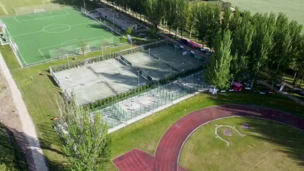 Aerial View Various Sports Courts Salamanca Spain — Video