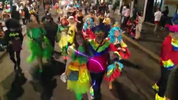 Woman Man Disguise Dancing Carnival Las Palmas Gran Canaria Canary — Vídeo de Stock