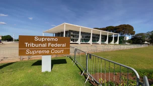 Tiro Ainda Vazio Supremo Tribunal Brasília Antes Que Massa Indígenas — Vídeo de Stock