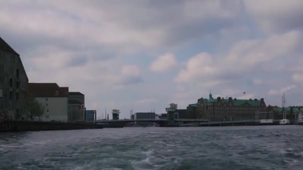 Bootstour Zentrum Von Kopenhagen Dänemark — Stockvideo