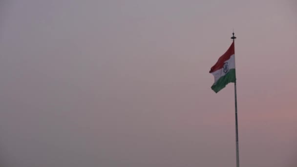 Indian Flag Fluttering Wind 15Th August Independence Day — Stock Video